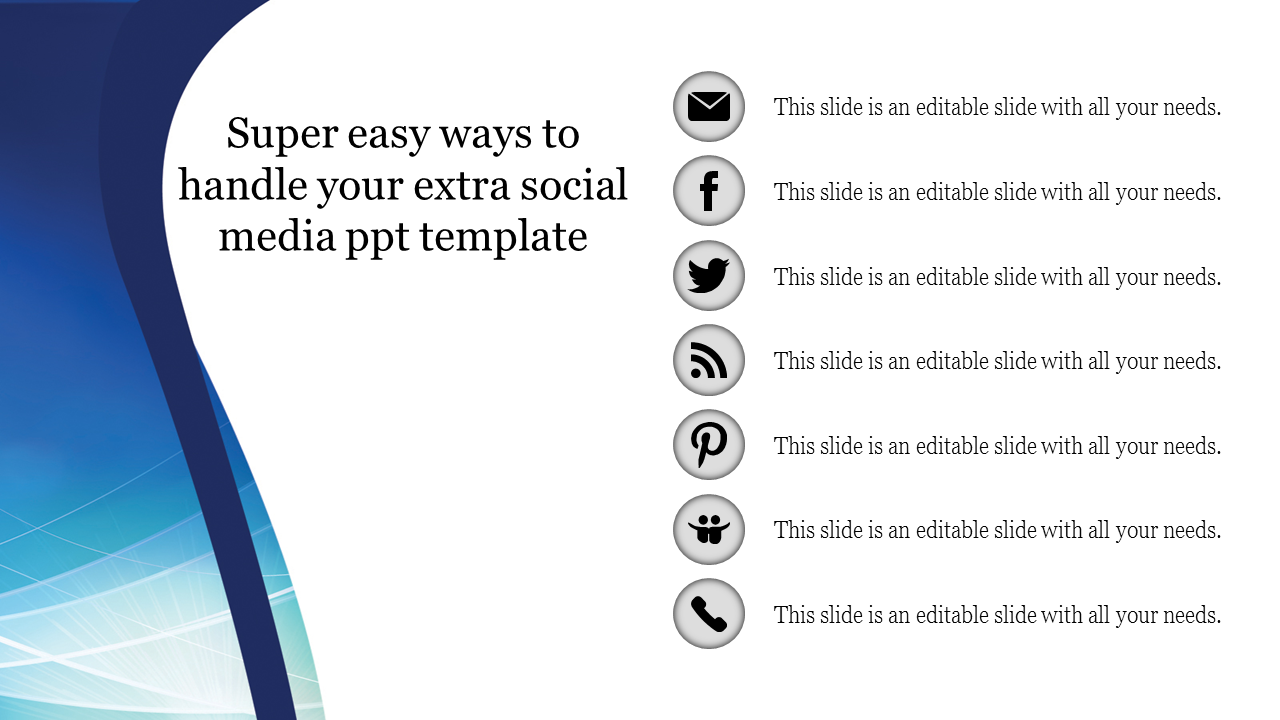 social media ppt template-Super easy ways to handle your extra social media ppt- template